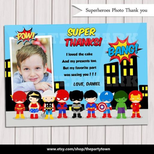 Printable Superhero Thank You Card Template Pdf