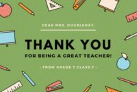 Printable Teacher Appreciation Thank You Card Template Pdf Example