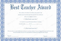 Printable Teacher Of The Year Certificate Template Doc