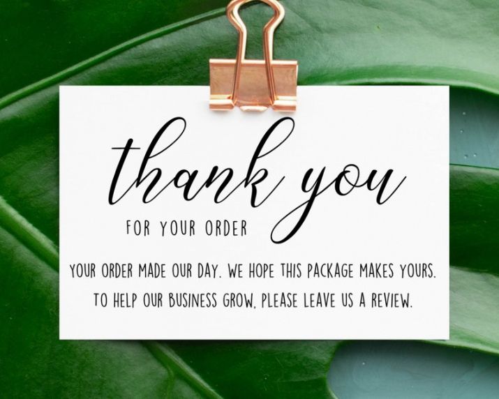 Printable Thank You For Your Order Card  Pdf