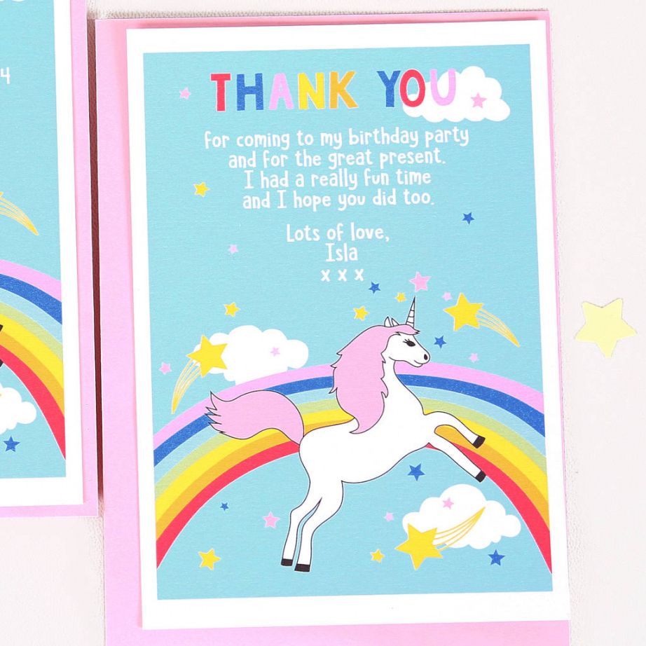 Printable Unicorn Thank You Card Template Excel Example | EmetOnlineBlog