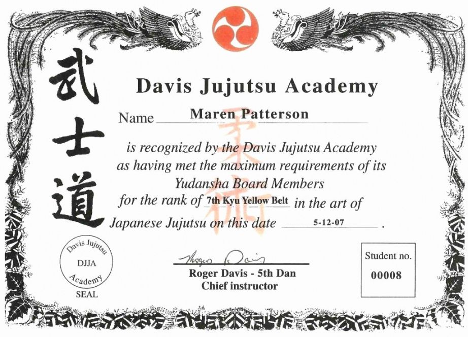 Professional Taekwondo Certificate Template Pdf Example