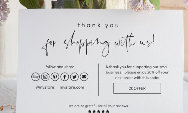 Professional Thank You For Your Business Card Template Word Example