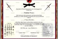 Taekwondo Certificate Template Pdf Sample