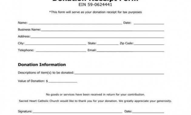 Best Church Donation Receipt Letter Template  Example
