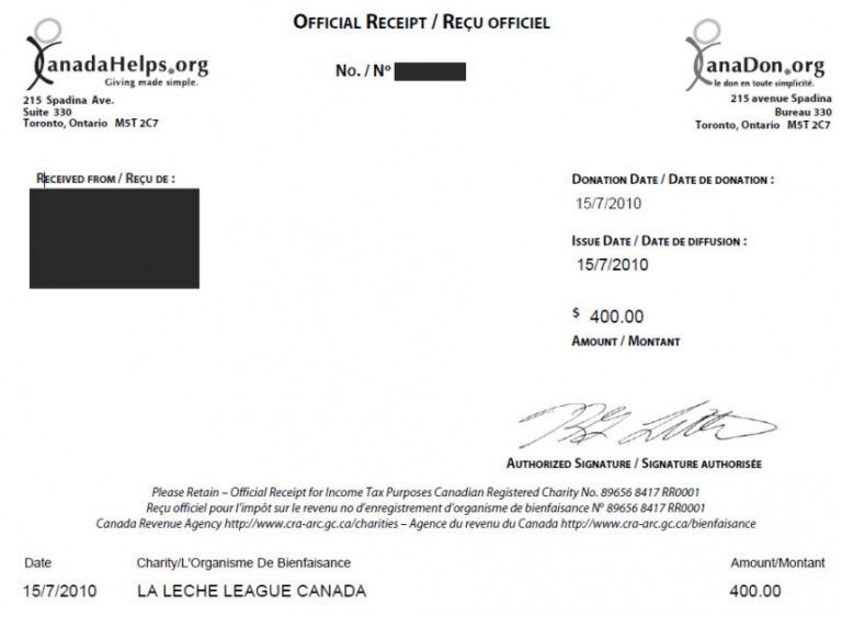 Costum Canadian Charitable Tax Receipt Template Excel Example   Costum Canadian Charitable Tax Receipt Template Excel Example 768x563 