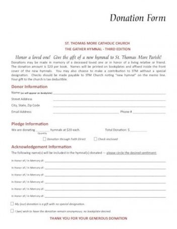 Free Church Donation Receipt Letter Template Doc Example
