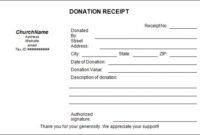 Free Church Donation Receipt Letter Template Pdf Sample