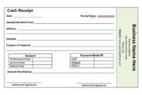 Printable Receipt For Money Received Template Excel