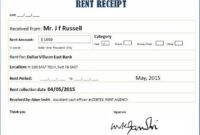 Professional Monthly Rental Payment Receipt Template Pdf