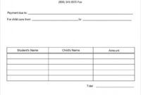 Professional Year End Daycare Receipt Template Doc