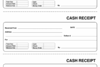 Receipt For Money Received Template Excel Example