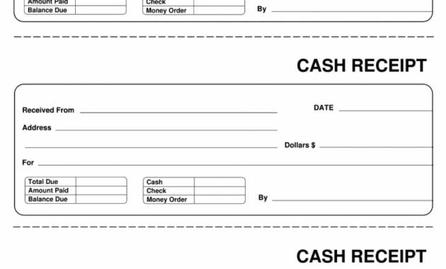 Receipt For Money Received Template Excel Example