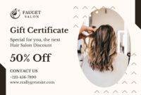 Beauty Salon Gift Certificate Template  Example