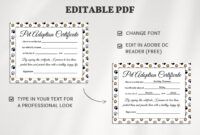 Best Adopt A Pet Certificate Template Excel Example