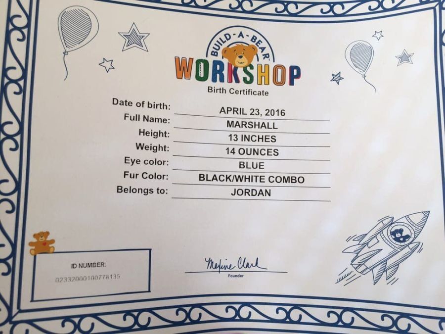 Best Build A Bear Birth Certificate Template Word