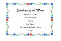 Best Certificate For Employee Of The Month Template Excel Example