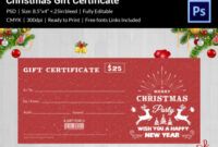 Best Christmas Gift Card Certificate Template