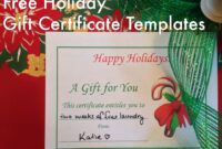 Best Christmas Gift Card Certificate Template Excel Example