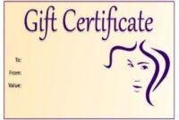 Best Hair Salon Gift Certificate Template Excel