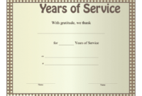 Certificate Of Years Of Service Template  Sample