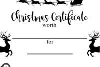 Christmas Gift Card Certificate Template Excel Example