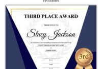 Costum 1St 2Nd 3Rd Place Certificate Template Word Sample