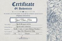 Costum Artwork Certificate Of Authenticity Template Pdf Example