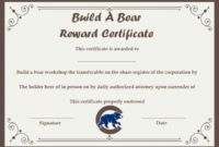 Costum Build A Bear Certificate Template Word