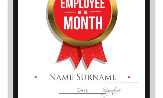 Costum Certificate Employee Of The Month Templates