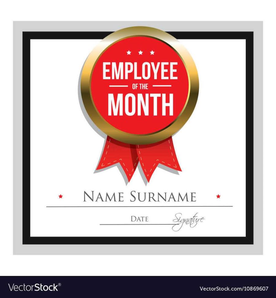 Costum Certificate Employee Of The Month Templates