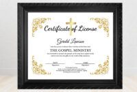 Costum Certificate Of License For Minister Template Doc