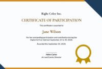 Costum Certificate Of Participation Sample Template Excel Example