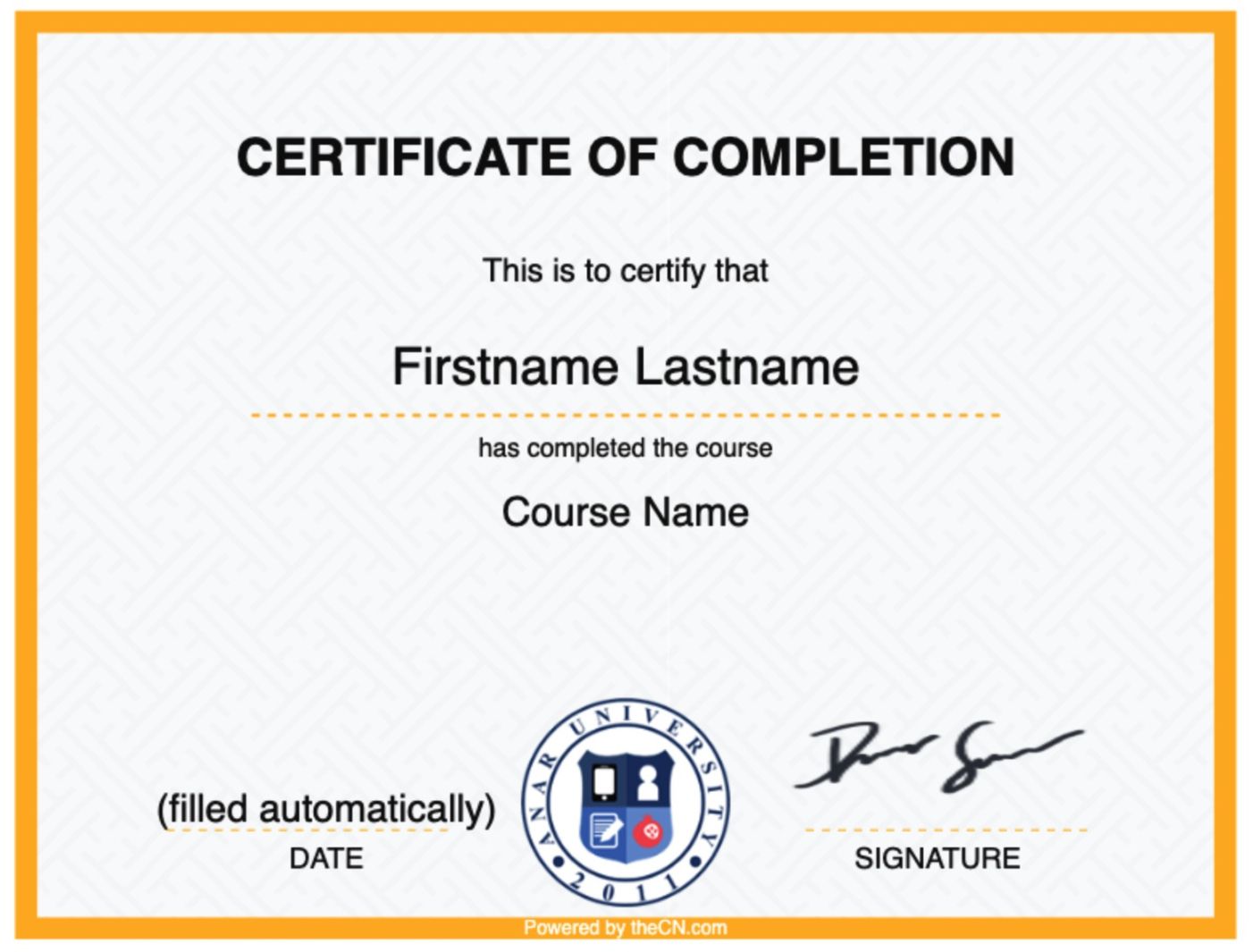 Costum Certificate Of Training Completion Template Excel Example