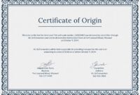 Costum Country Of Origin Certificate Template Pdf