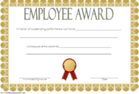 Costum Employee Of The Month Award Certificate Template Excel