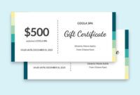 Costum Gift Certificate For Massage Template Word Sample