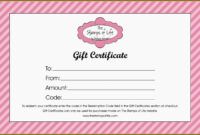 Costum Hair Salon Gift Certificate Template Excel Example