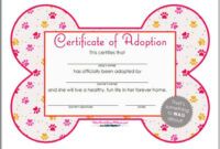 Editable Adopt A Pet Certificate Template Word