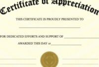 Editable Army Certificate Of Appreciation Template Doc Sample