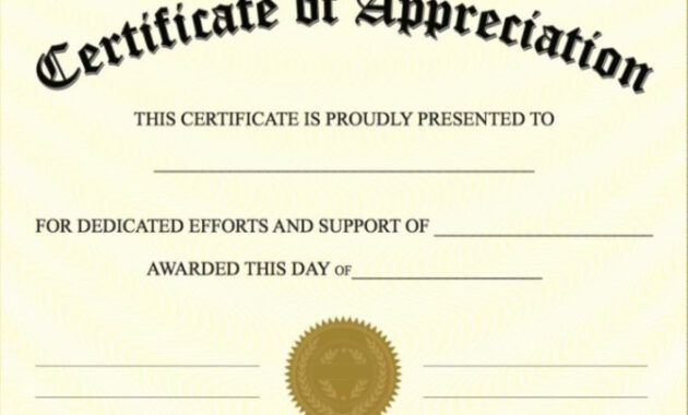 Editable Army Certificate Of Appreciation Template Doc Sample