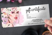 Editable Beauty Salon Gift Certificate Template  Example