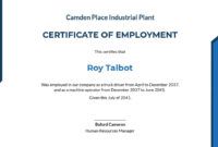 Editable Certificate Of Employment Sample Template Excel Example