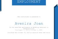 Editable Certificate Of Employment Sample Template Word Example