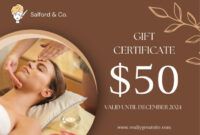 Editable Gift Certificate For Massage Template Word Sample