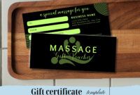 Editable Gift Certificate For Massage Template Word Sample