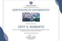 Editable Modern Certificate Of Authenticity Art Template Word Example