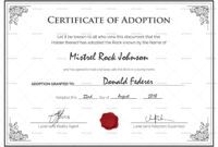 Free Adopt A Pet Certificate Template  Sample