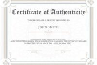 Free Artwork Certificate Of Authenticity Template Doc Sample