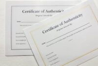 Free Artwork Certificate Of Authenticity Template  Sample